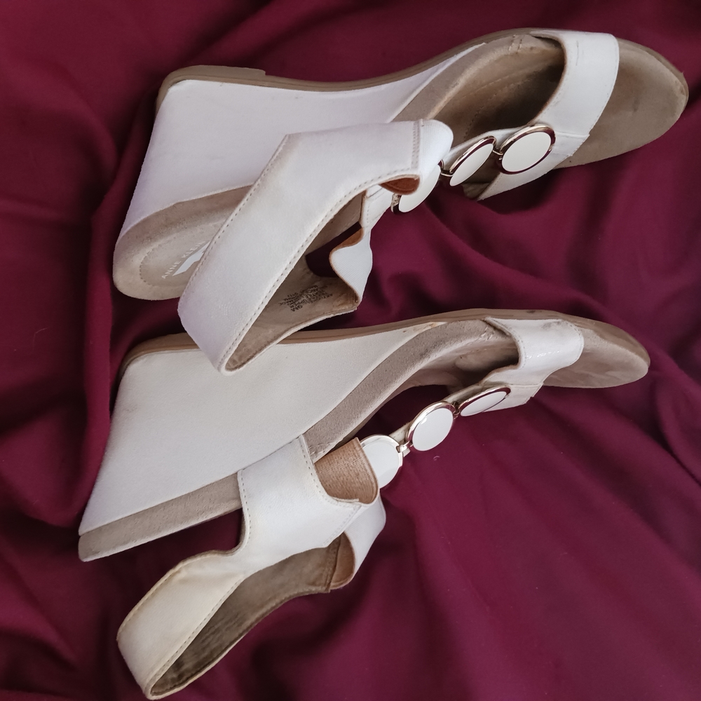 Anne Klein Cream and Tan Sandals - Picture 2 of 9